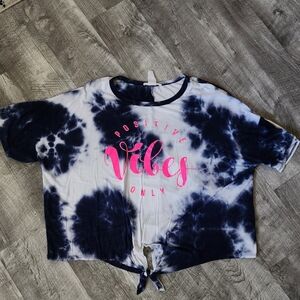 Caution To The Wind Blue and White Tee